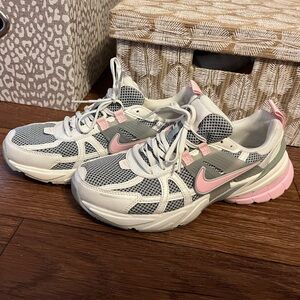 Nike Women’s Athletic Sneakers - White, Gray & Pink